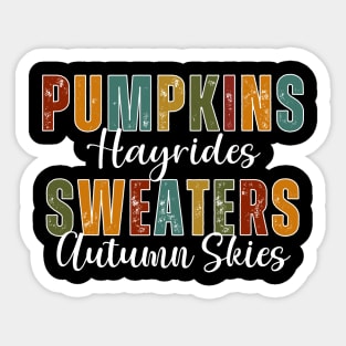 Pumpkins Hayrides Sweaters Autumn Skies Sticker